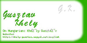 gusztav khely business card